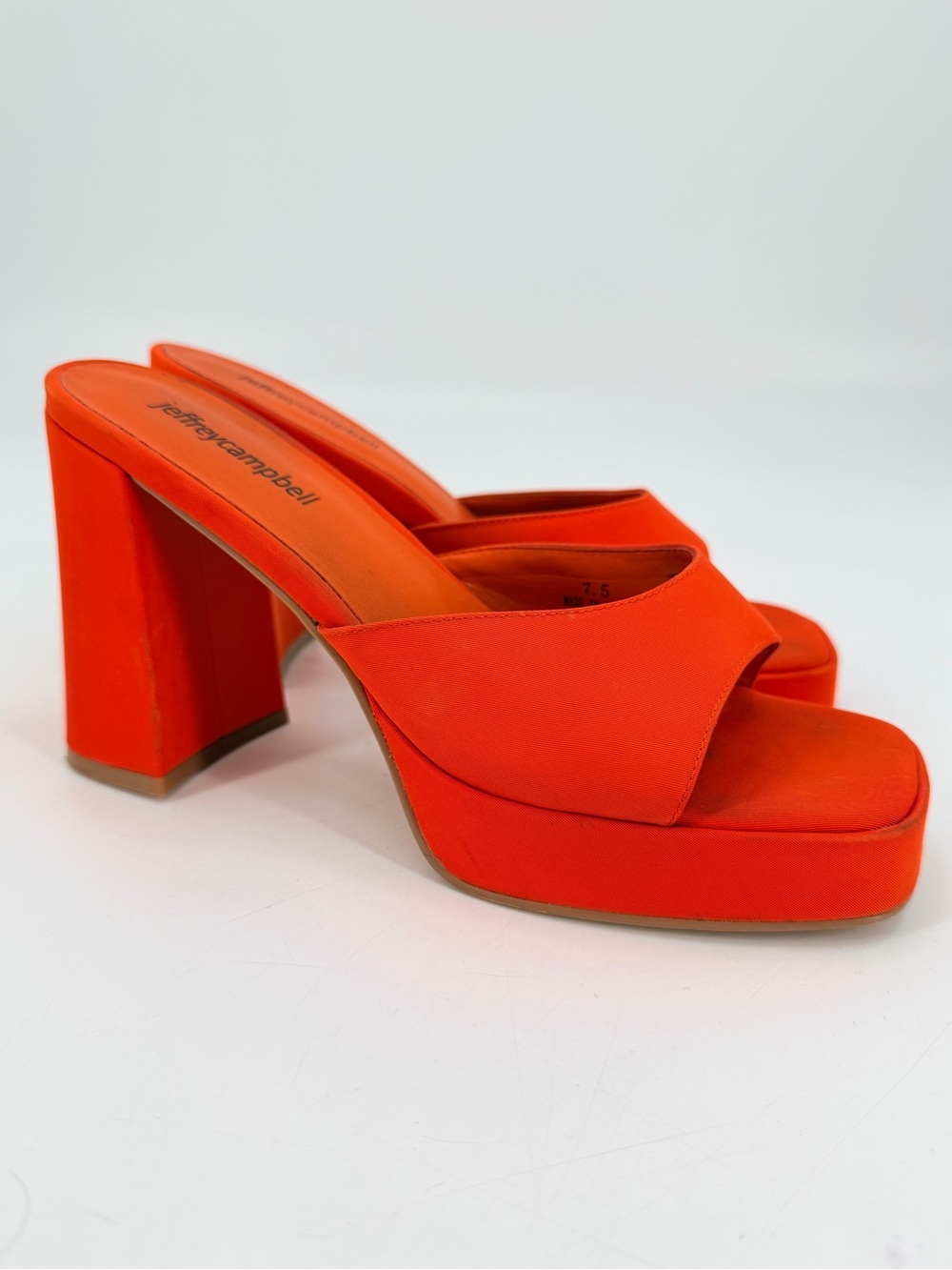 Jeffery Campbell Orange Ninety Platform Retro Sandals 7.5 FLAWS